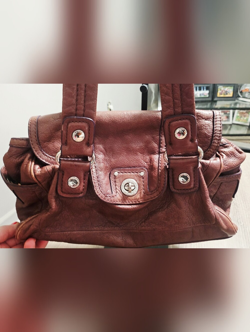 Vintage Marc by Marc Jacobs Totally Turnlock Quinn Satchel Brown Leather Bag - Picture 3 of 16